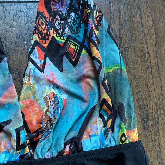 Unify The Ties Black Halter Top One Piece Bathing Suit - Picture 3 of 8